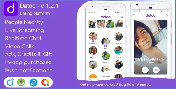 Datoo - Dating platform with Live Steaming and Video calls + Admin Panel v1.0.10