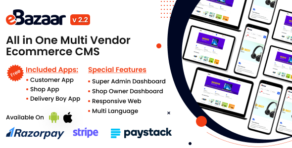 eBazaar - All In One Multi Vendor Ecommerce CMS v2.2
