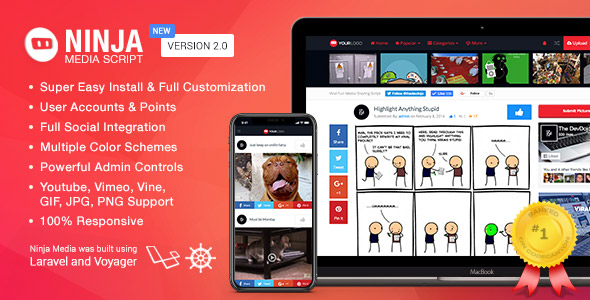 Ninja Media Script - Viral Fun Media Sharing Site v1.5.1