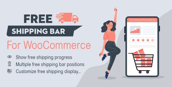 WooCommerce Free Shipping Bar v1.2.3 - Increase Average Order Value