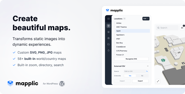 Mapplic v6.4.0 - Custom Interactive Map WordPress Plugin