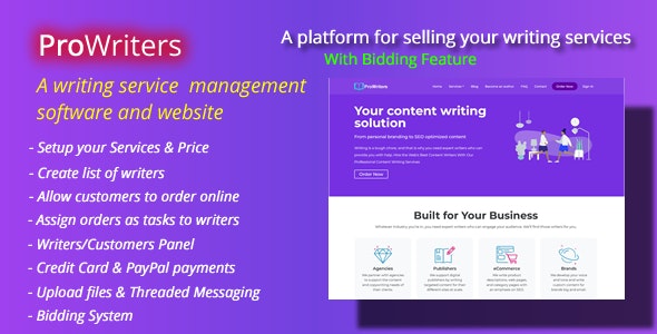 ProWriters v2.1 - Sell writing services online - nulled