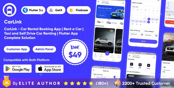 CarLink v1.0 - Car Rental Booking App - Rent a Car - Taxi and Self Drive Car Renting - Complete Solution