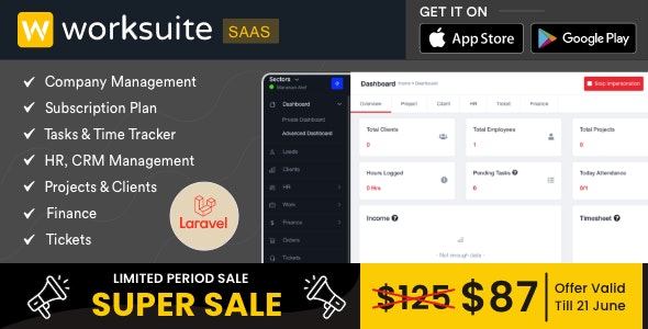 Worksuite Saas v5.4.0 - Project Management System - nulled