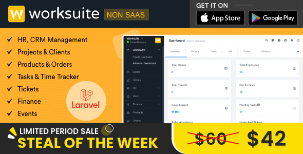 WORKSUITE v5.4.21 - HR, CRM and Project Management - nulled