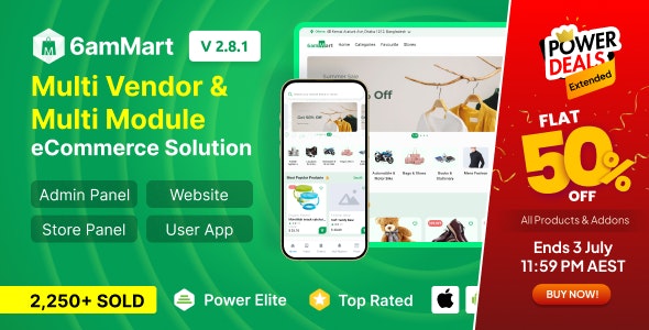 6amMart v2.8.0 - Multivendor Food, Grocery, eCommerce, Parcel, Pharmacy delivery app with Admin & Website - nulled6amMart v2.8.0 - Multivendor Food, Grocery, eCommerce, Parcel, Pharmacy delivery app with Admin & Website - nulled