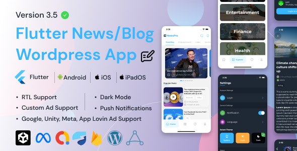 NewsPro v3.9.8 - Blog/News/Article App For Wordpress