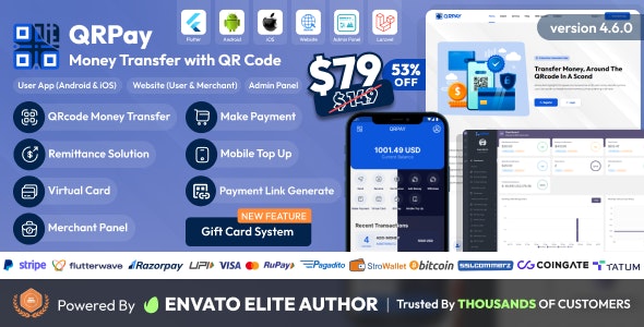 QRPay v4.5.0 - Money Transfer with QR Code Full Solution - nulled