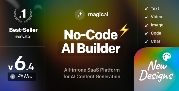 MagicAI v6.3.0 - OpenAI Content, Text, Image, Video, Chat, Voice, and Code Generator as SaaS