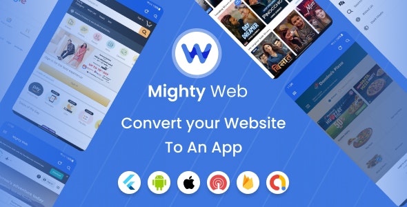 MightyWeb Webview v27.0 - Web to App Convertor (Flutter + Admin Panel)