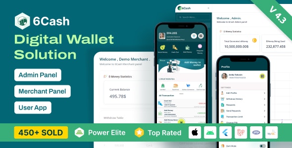6Cash v3.0 - Digital Wallet Mobile App with Laravel Admin Panel - nulled