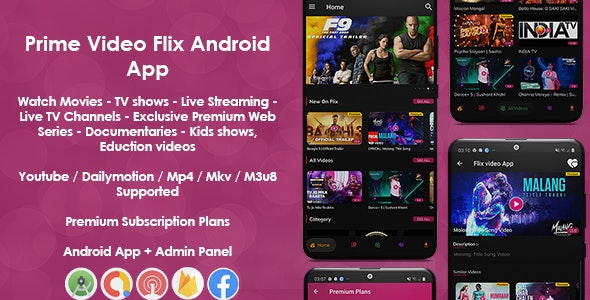 Prime Video Flix App v8.2 - Movies - Shows - Live Streaming - TV - Web Series - Premium Subscription Plan