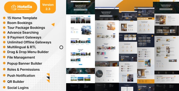 Hotelia v2.1 - Hotel Booking / Resort Booking Management Website