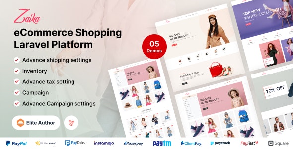 Zaika eCommerce CMS v2.0.6 - Laravel eCommerce Shopping Platform - nulled