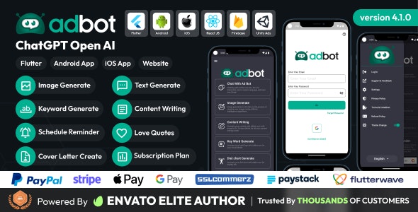 AdBot v1.0 - ChatGPT Open AI Android and iOS App