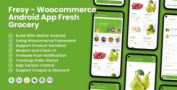 Fresy v2.1 - Woocommerce Android App Fresh Grocery