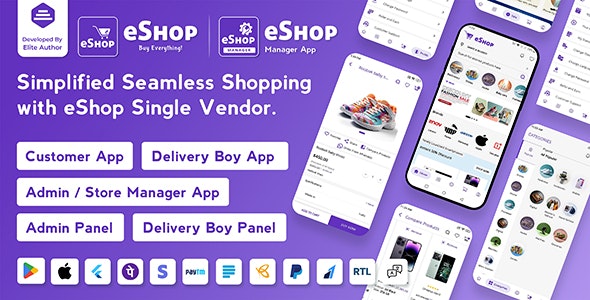 eShop v4.0.2 - eCommerce Single Vendor App | Shopping eCommerce App with Flutter - nulled