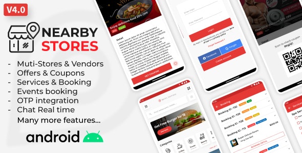 Nearby Stores Android v3.,0.2 - Offers & Coupons, Events, Restaurant, Services & Booking
