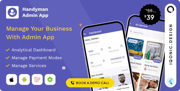 Handyman Admin App v1.6.0 - [Add-on]