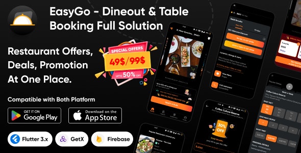 EasyGo v1.0 - Dineout & Table Booking | Restaurant Offers, Deals, Promotion | Dineout Clone Full Solution
