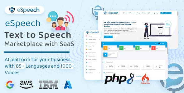eSpeech v1.4.1 - Text to Speech Marketplace with SaaS