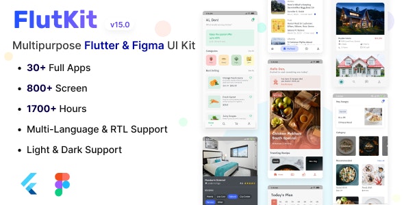 FlutKit v13 - Flutter UI Kit