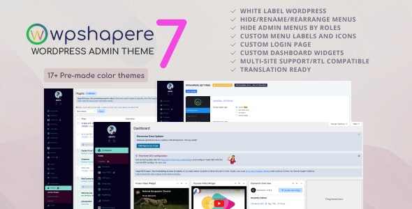 WPShapere v7.0.3 - Wordpress Admin Theme