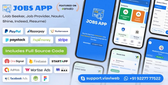 Android Jobs App v1.4 - Job Seeker, Job Provider, Naukri, Shine, Indeed, Resume - nulled