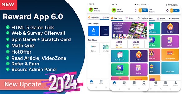Reward App v5.7 - Lucky Spin + Start App ads + Adcolony