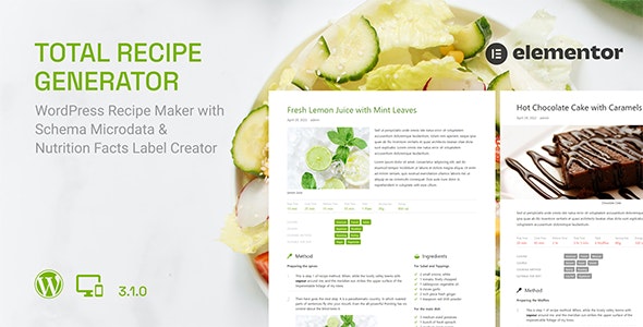 Total Recipe Generator v3.0.0 - Elementor addon
