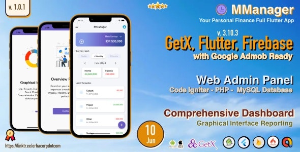 MManager v1.0 - Personal Finance Full Flutter App, with Chart Report | GetX | Web Admin Panel