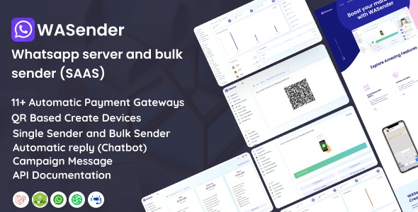 WASender v1.7.3 - Whatsapp server and bulk sender (SAAS)