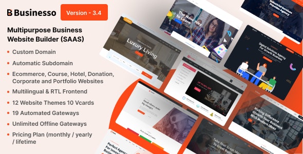 Businesso v3.0 - Business Website Builder SAAS (Multitenancy) - nulled