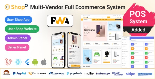 Shopo eCommerce v3.9.0 - Multivendor eCommerce Flutter App with Admin Panel & Website