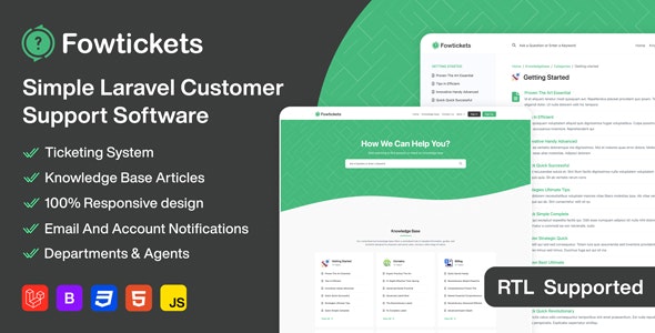 Fowtickets v2.1 - Simple Customer Support Software With Ticketing System And Knowledge Base - nulled