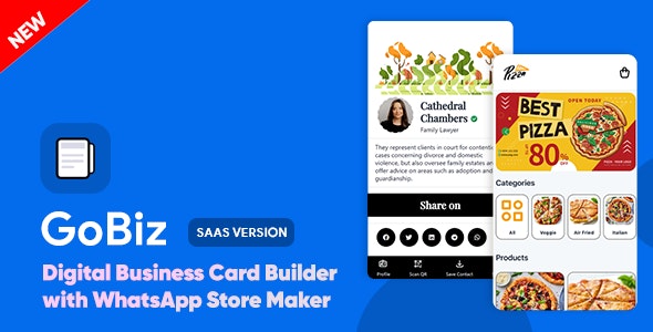GoBiz v5.2.0 - Digital Business Card + WhatsApp Store Maker | SaaS | vCard Builder - nulled