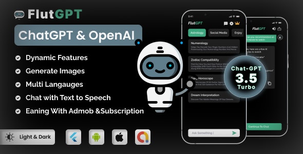 FlutGpt v2.4 - ChatGPT Flutter Full Application