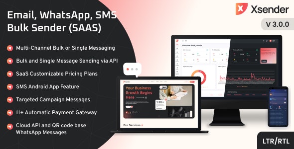 XSender - Bulk Email, SMS and WhatsApp Messaging Application - v3.2.0