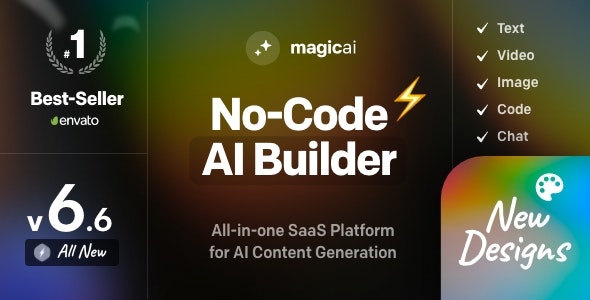 MagicAI v6.5.2 - OpenAI Content, Text, Image, Video, Chat, Voice, and Code Generator as SaaS