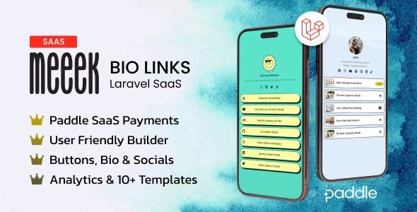 Meeek v1.3.0 - Bio Links SaaS (Laravel)