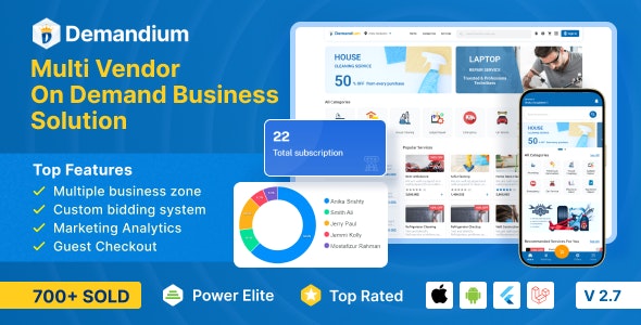 Demandium v2.2 - Multi Provider On Demand, Handyman, Home service App with admin panel - nulled