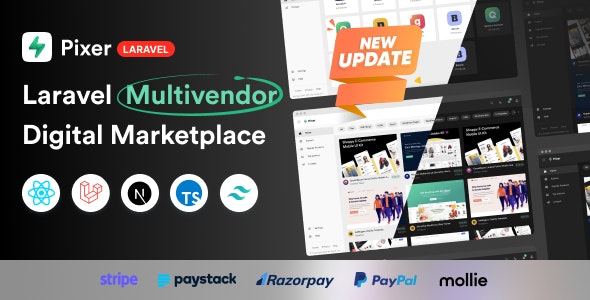 Pixer v6.2.0 - React Laravel Ecommerce Multivendor Digital Marketplace