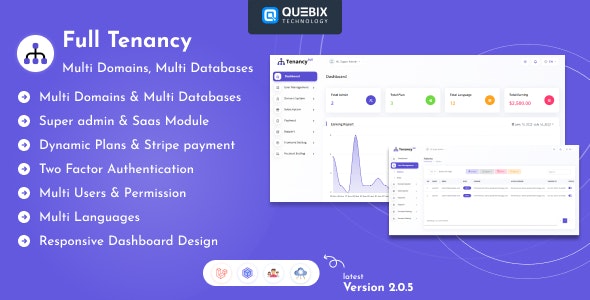 Full Tenancy v2.0.4 - Domains, Database, Users, Role, Permissions & Settings