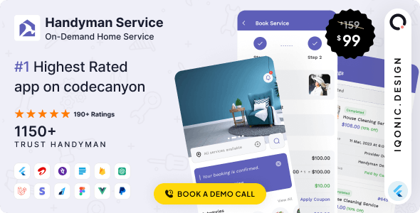 Handyman Service - Flutter On-Demand Home Services App with Complete Solution - v11.7.0