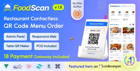 FoodScan v2.3 - Qr Code Restaurant Menu Maker and Contactless Table Ordering System with Restaurant POS - nulled