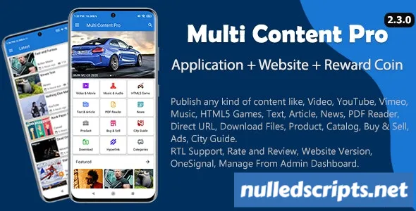 Multi Content Pro (Application and Website) v2.3.0 - nulled