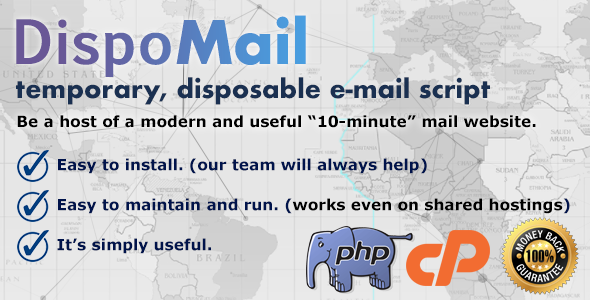 DispoMail - Temporary, Disposable 10 Minute Mail - PHP Script