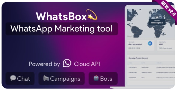 WhatsBox v5.0 - The WhatsApp Marketing - Bulk Sender, Chat, Bots, SaaS