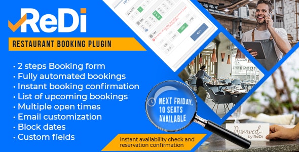 ReDi v22.0919 - Restaurant Booking plugin for WordPress