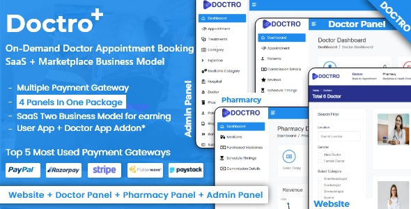 Doctro v5.0.1 - On-Demand Doctor Appointment Booking SaaS Marketplace Business Model - nulled